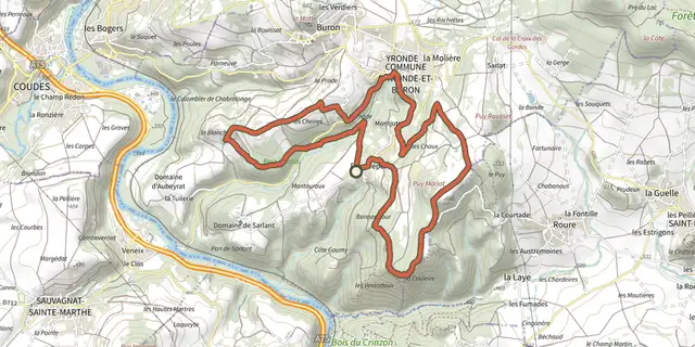 The L'Abbaye du Bouschet track on the IGN map