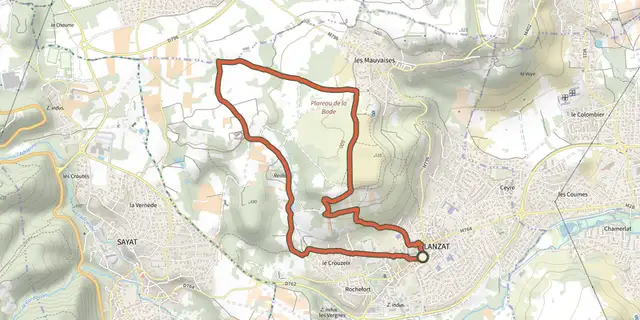 Tracé de Le Plateau de la Bade sur le Plan IGN