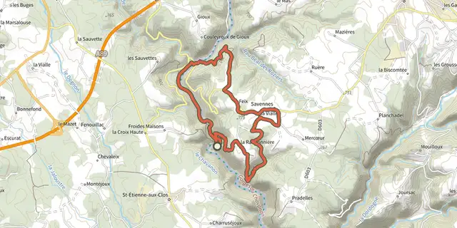 The De Savennes aux gorges du Chavanon track on the IGN map
