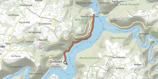 Tracé de Le Plan d'eau des Fades-Besserves sur le Plan IGN