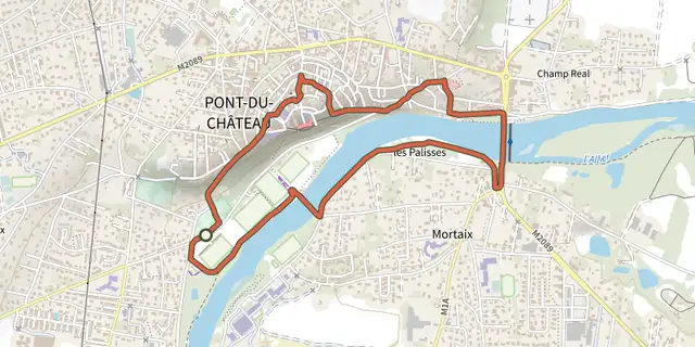 The Le Chemin des Bâteliers track on the IGN map