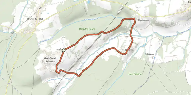 The Saint-Sylvestre-Pragoulin track on the IGN map