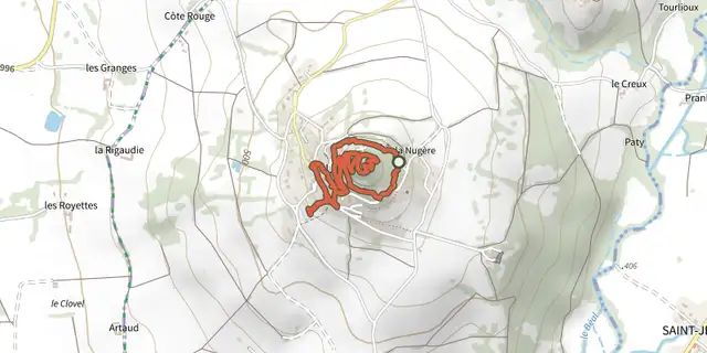 The Le sentier de la Reine Margot track on the IGN map