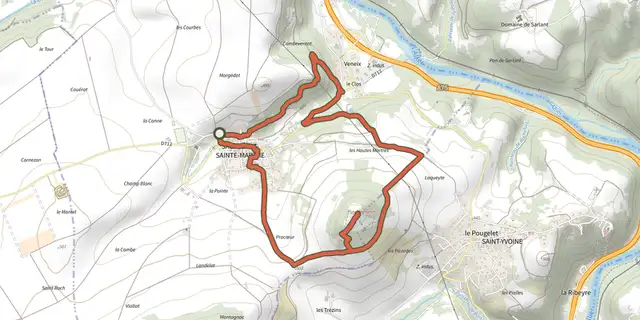 The Le Puy Neyrand track on the IGN map