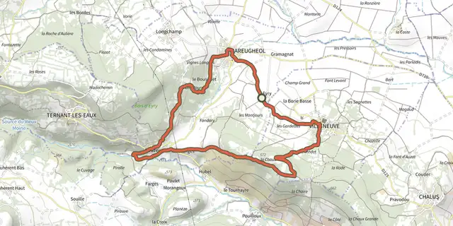 Tracé de La Chaux et le Bois de Jaby sur le Plan IGN
