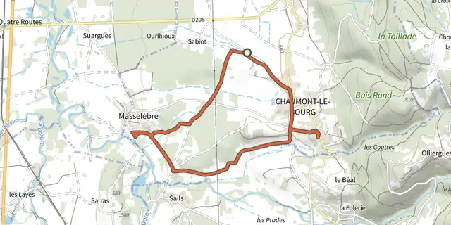 The Masselebre track on the IGN map