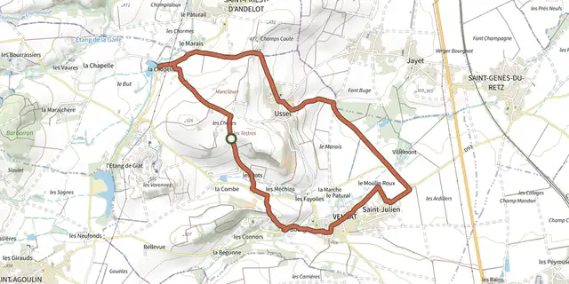 The De manoirs en chateaux track on the IGN map