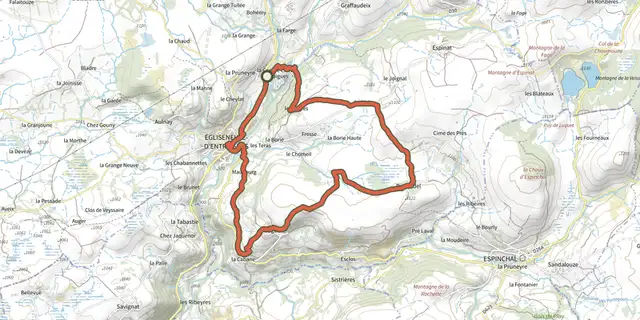 Tracé de La cîme des prés sur le Plan IGN