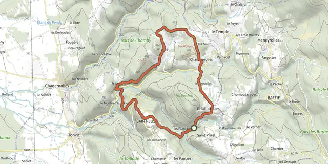 The Histoires d'eau track on the IGN map