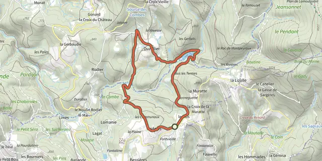 The Margault, la truite Fario track on the IGN map