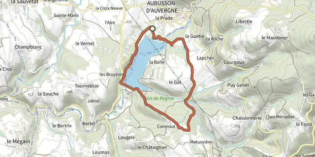 The Lac et sous Bois track on the OpenTopoMap map