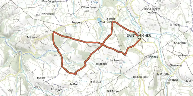 The Saint-Maigner track on the IGN map