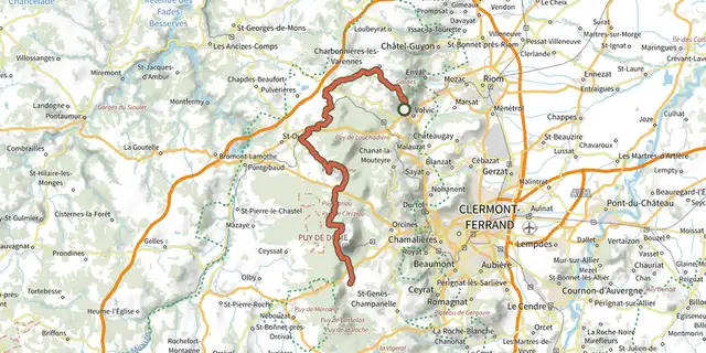 The GTMC VTT13 Volvic / Laschamps track on the IGN map