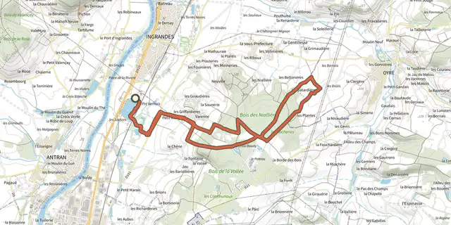 Tracé de Chemin du Lac aux Niallières sur le Plan IGN