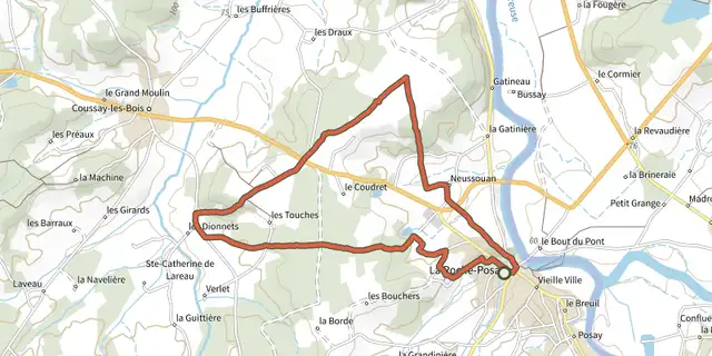 Tracé de La Boucle du Bois Clair sur le Plan IGN
