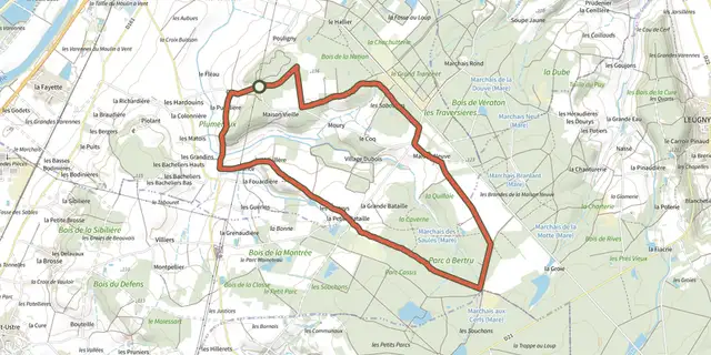 Tracé de Chemin des 4 bornes sur le Plan IGN