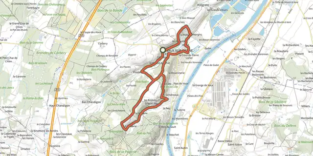 Tracé de Par Vaux et par Bois sur le Plan IGN