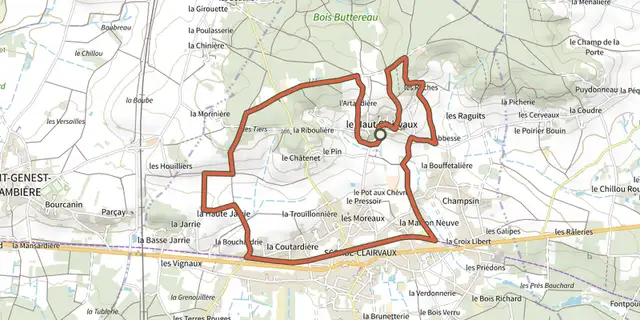 Tracé de Le Haut Clairvaux sur le Plan IGN