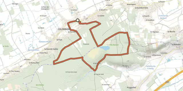 Tracé de Le clos Barrault sur le Plan IGN