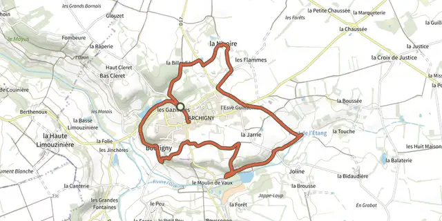The Le petit patrimoine track on the IGN map