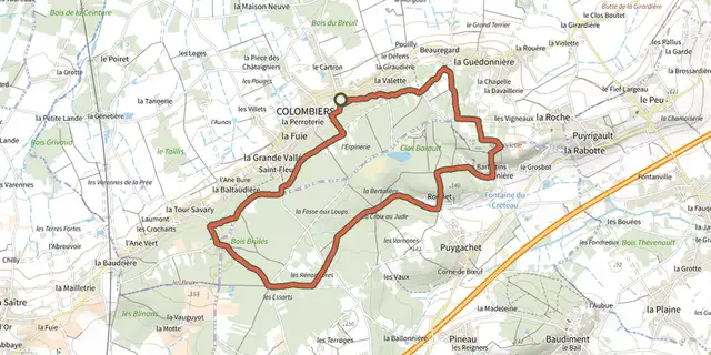 The Le Rouhet track on the IGN map