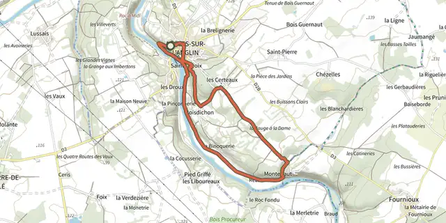 The Les Certeaux track on the IGN map