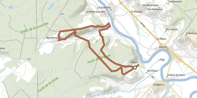 The Moulin du Roy track on the IGN map