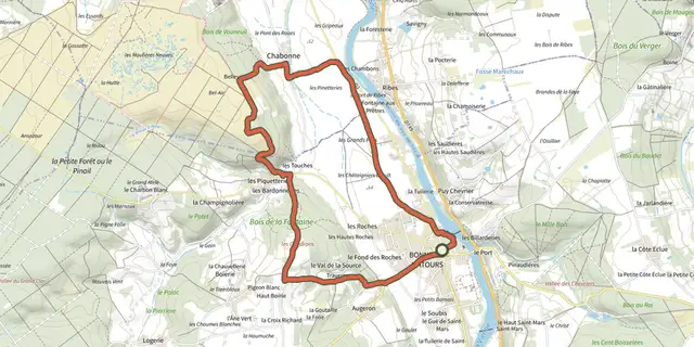 The Corniche et Pinail track on the IGN map