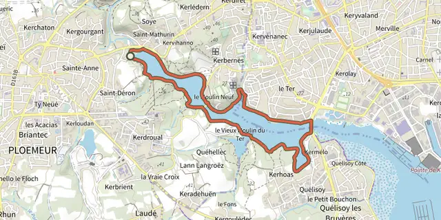 Tracé de Circuit des rives du Ter sur le Plan IGN