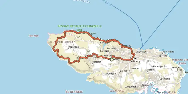 The Groix - Boucle 5 - Pen Men track on the IGN map
