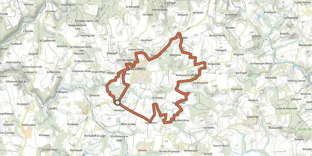 Tracé de Inguiniel - Circuit du bourg sur le Plan IGN