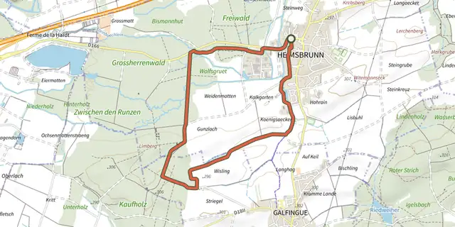 The Circuit Notre Dame du Chêne à Heimsbrunn track on the IGN map
