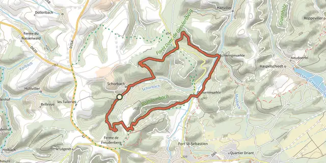 Tracé de Circuit des Cascdes sur le Plan IGN