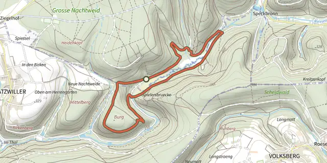 Tracé de Circuit de la Burg sur le Plan IGN