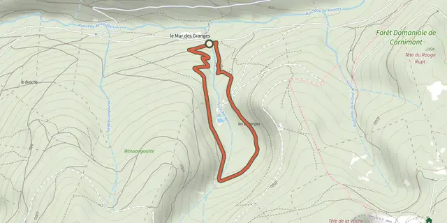 The Tour des Écharges track on the OpenTopoMap map