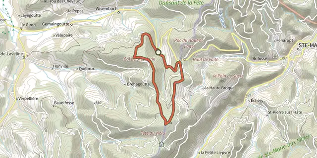 Tracé de La Croix des Suédois sur le Plan IGN