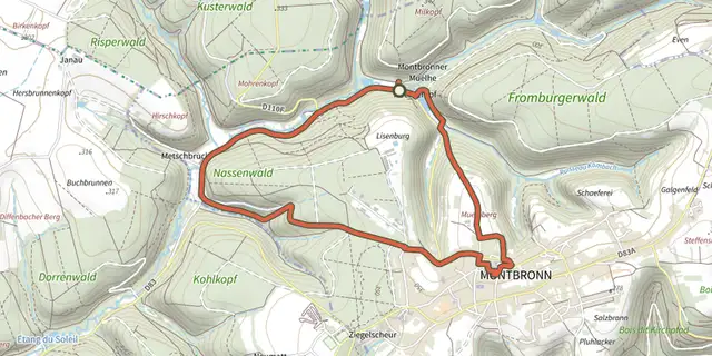 Tracé de Circuit des calvaires n°1 sur le Plan IGN