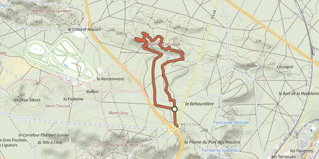 The Sentier Denecourt-Colinet 3 track on the IGN map