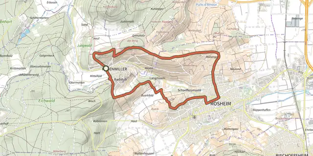The Circuit du Vignoble track on the IGN map