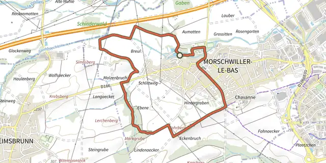 The Circuit du Steinbachlein Morschwiller-le-bas track on the IGN map