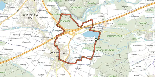 The Sentier des bunkers track on the IGN map