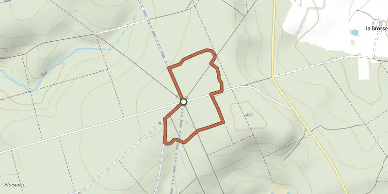Map of the Sentier de découverte track on the IGN map, with the start and numbered waypoints
