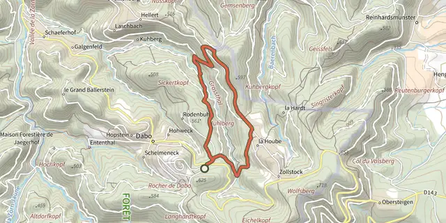 Tracé de La borne Saint-Martin sur le Plan IGN
