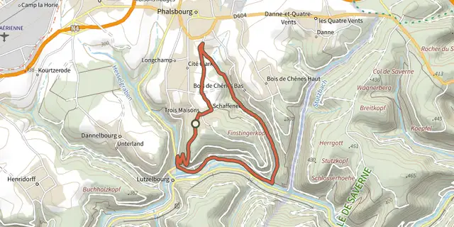 The Circulaire Phalsbourg-Lutzelbourg track on the IGN map