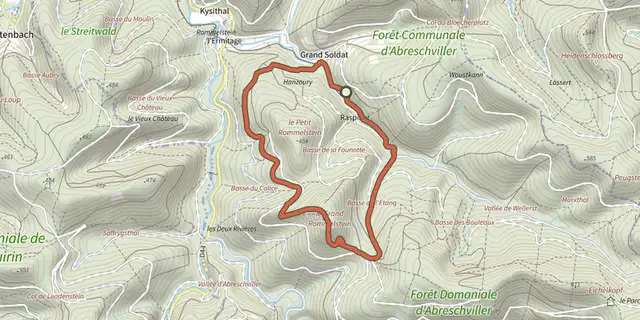 The Rocher du Calice track on the IGN map