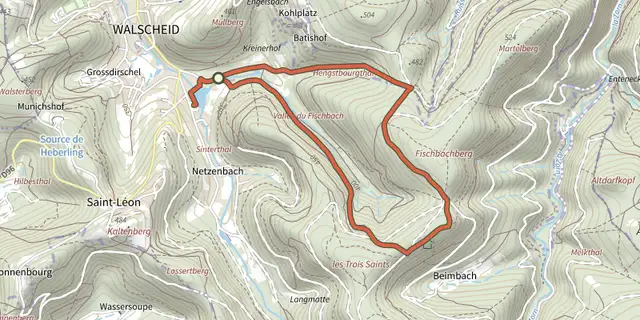 Tracé de Circulaire du Cimetière gallo-romain de Walscheid sur la carte OpenTopoMap