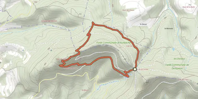 Tracé de Circuit des 3 fontaines sur le Plan IGN