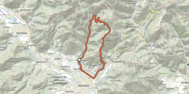 Tracé de Circuit de Masevaux sur le Plan IGN