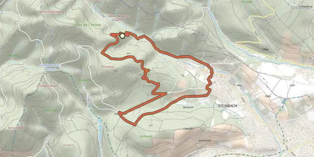Tracé de Circuit du vallon de Steinbach sur le Plan IGN