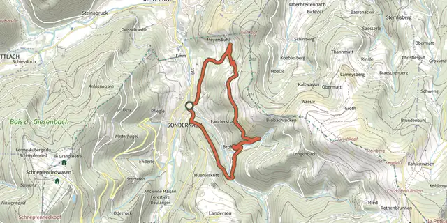Tracé de Circuit de Sondernach sur le Plan IGN